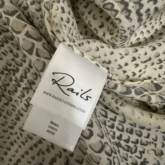 RAILS Hillary Snakeskin-Print Surplice Top Faux Wrap in Cream - Picture 11 of 13